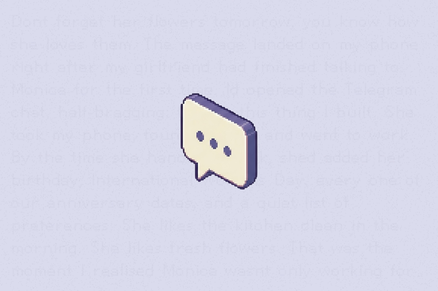 A pixel-art chat speech bubble